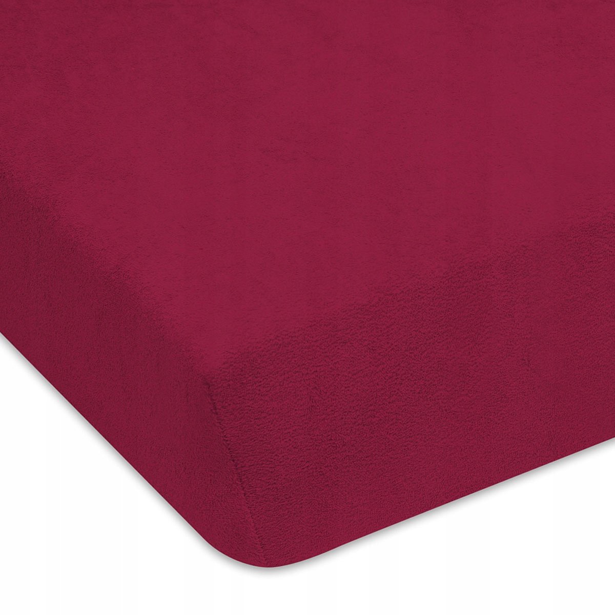 Hoeslaken Donker Bordeaux Badstof 80x180 cm