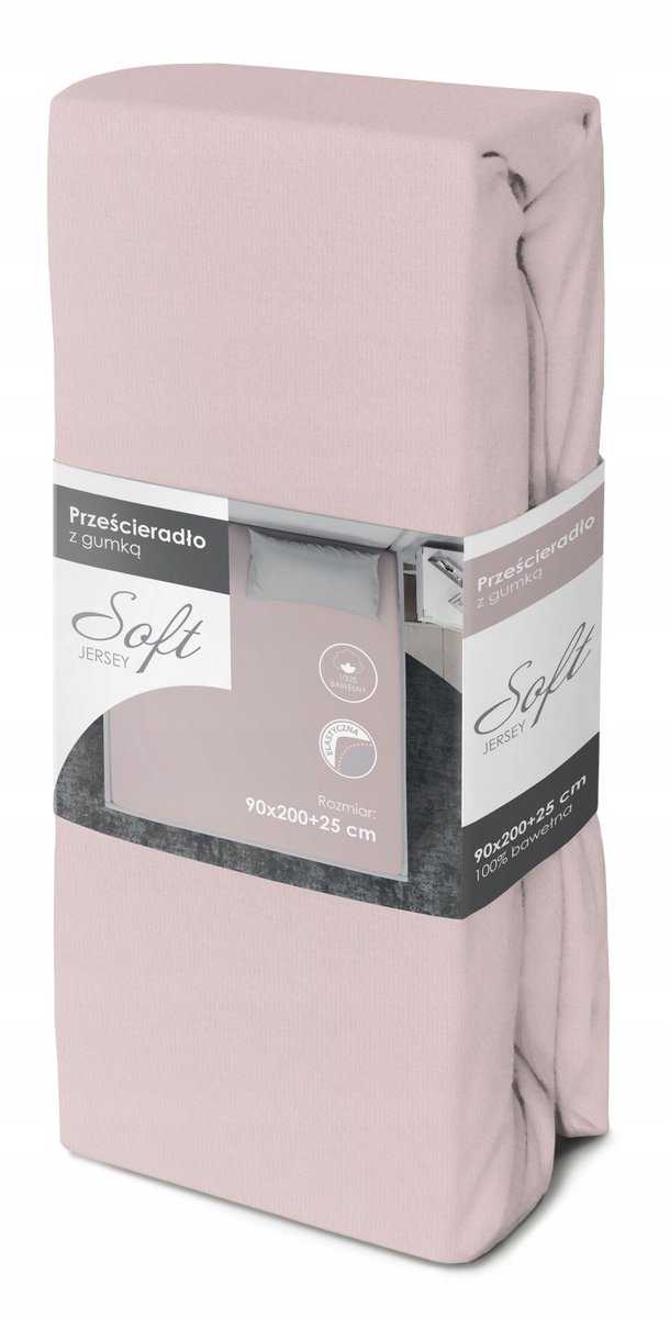 Hoeslaken Jersey Katoen 90x200cm Roze met Elastiek
