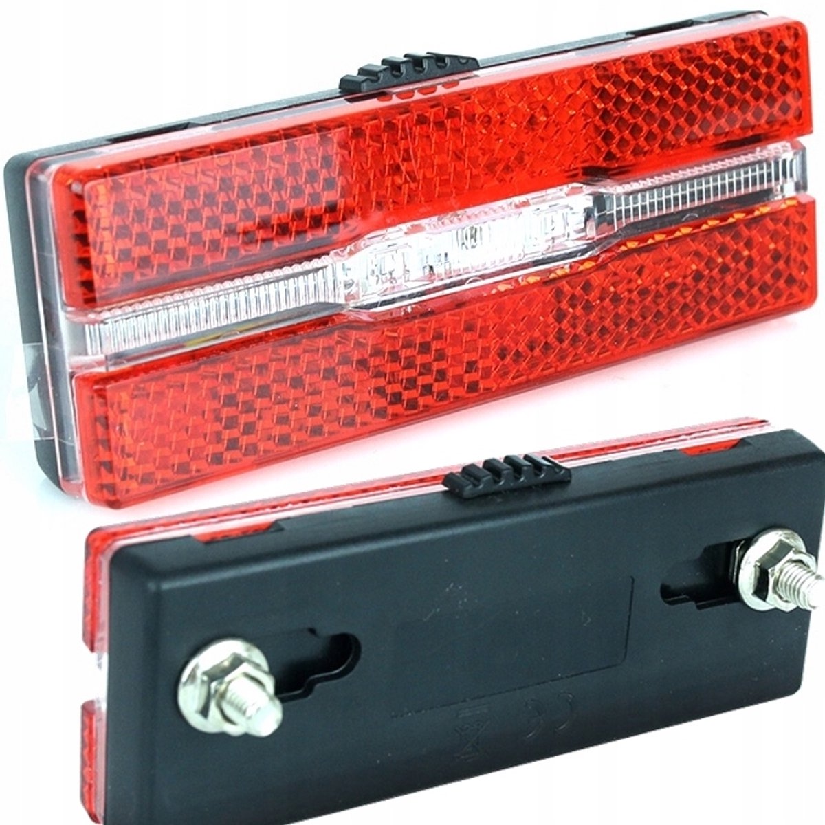 Fietsachterlicht met reflector, op bagagedrager, op batterijen (2x AAA)