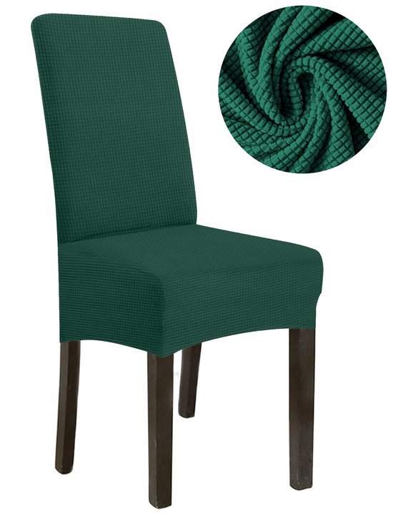 Hoes Stoel L Groen Dikke Jacquard Hoge Rugleuning 70cm