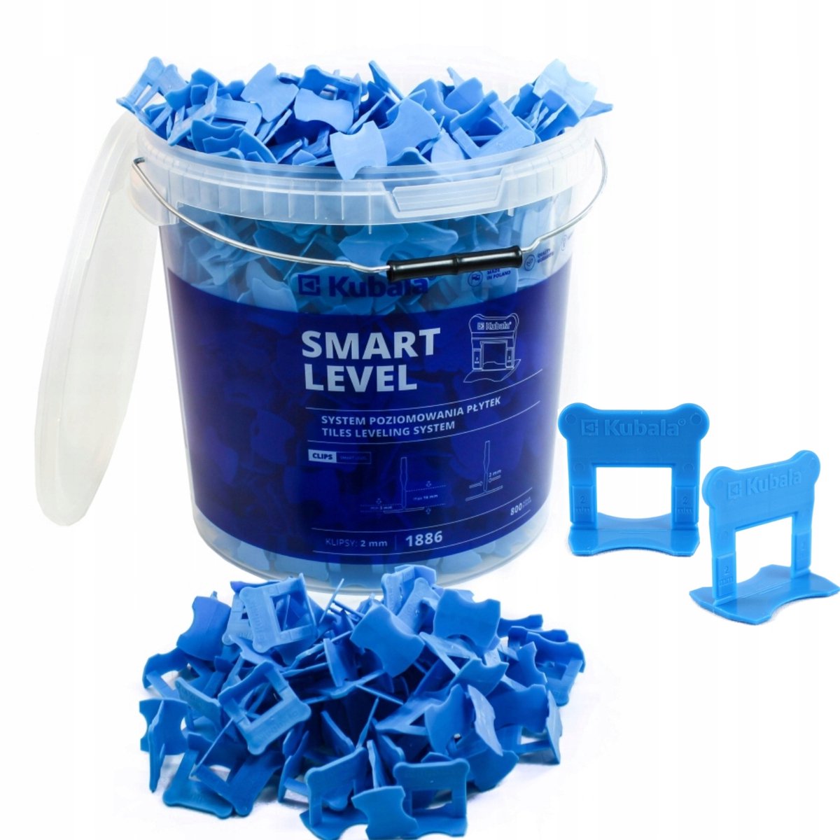 Kubala Smart Level Clips 2mm - 800 Stuks in 20L Emmer