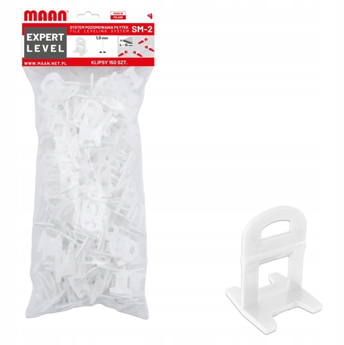 150x Tegelnivelleerclipsen 4-15mm, Voeg 1mm, Expert Kwaliteit