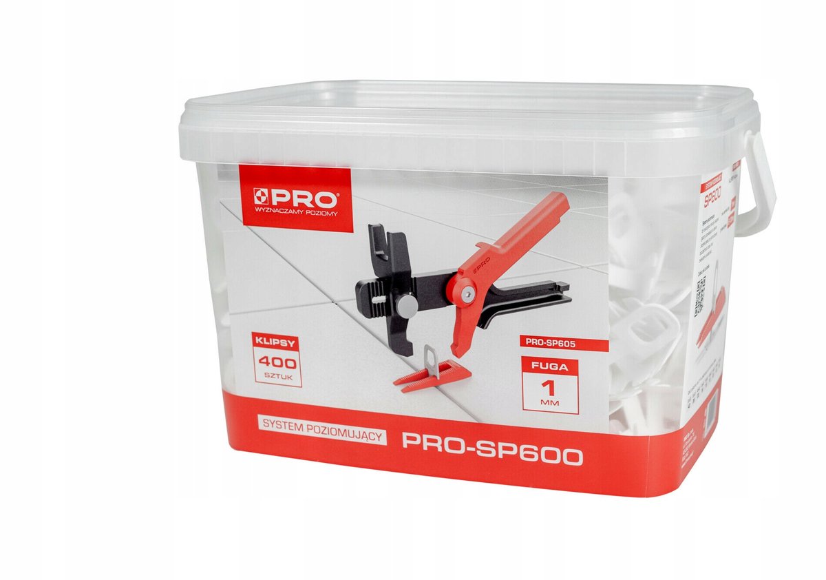 PRO Systeem voor Tegelnivellering: 400 Clips 1mm Emmer