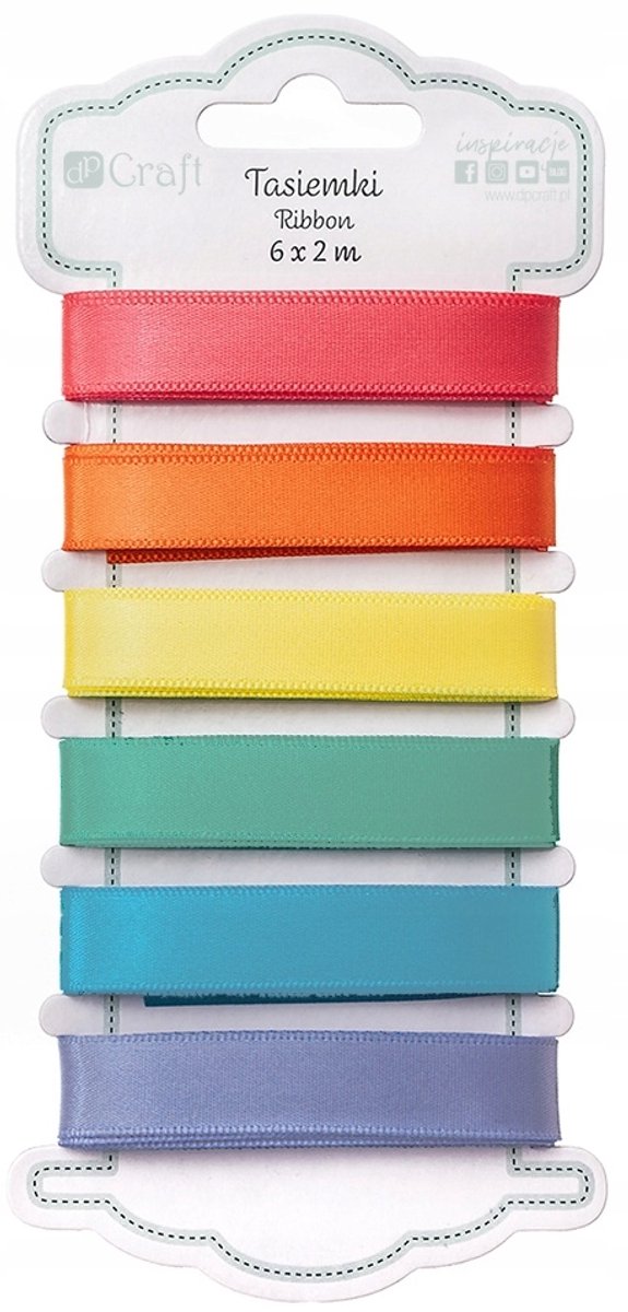 Satijnen Lint Set - 6x 2m Kleurrijk Decoratief Lint