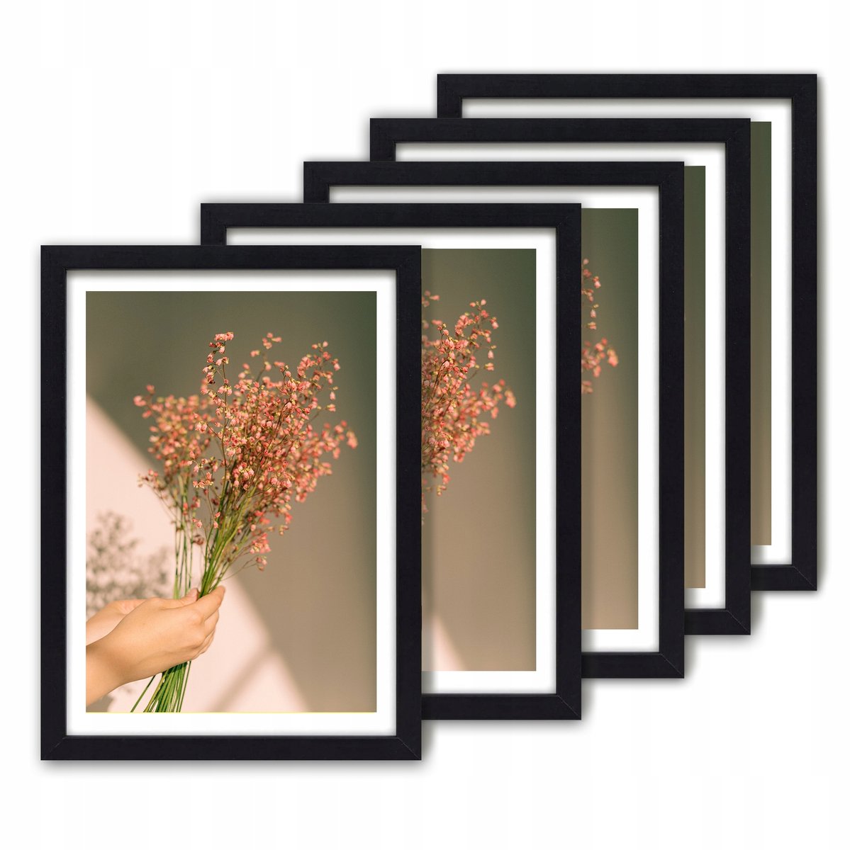 5x Houten Fotolijsten Zwart 21x30cm - Pinia Collectie