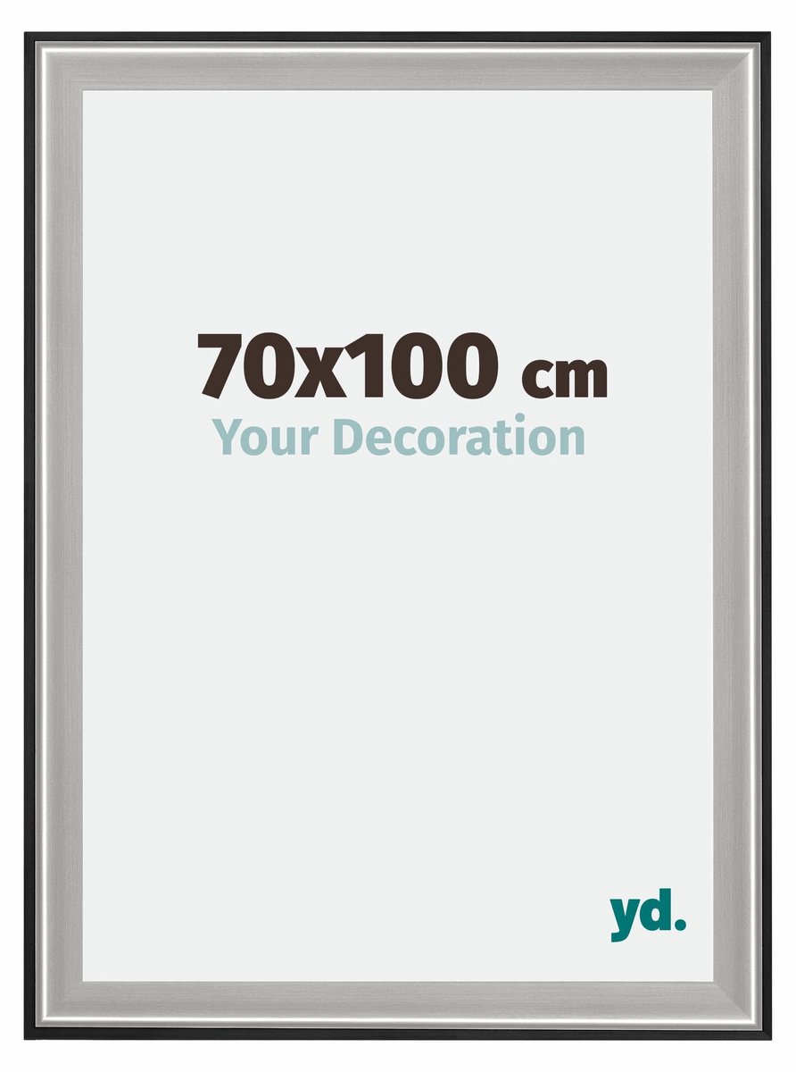 yd. Your Decoration - Fotolijst 70x100 cm - Hout - Zwart Zilver Gepolijst - Birmingham