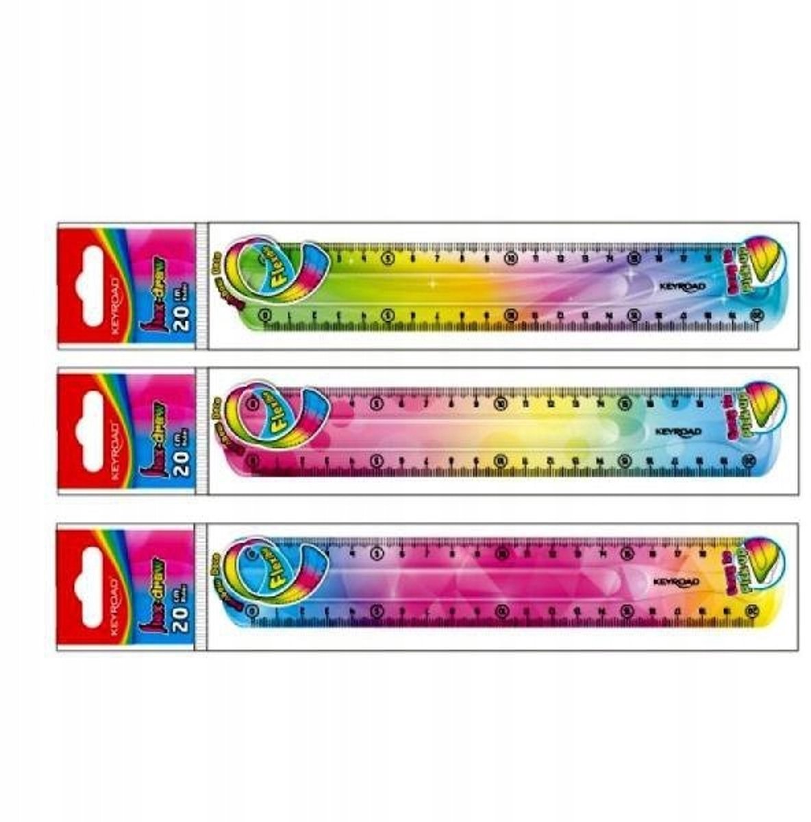 Flexi Liniaal Keyroad Regenboog 20 cm - Flexibel en Kleurrijk