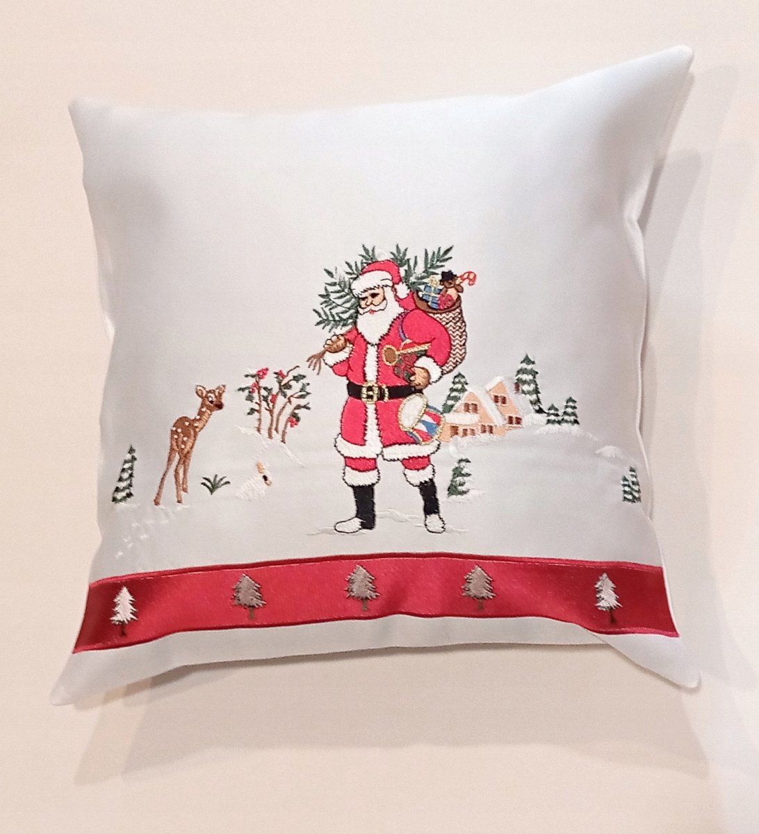 Kerst Kussenhoes 40x40 cm - Sneeuwman & Kerstman Design