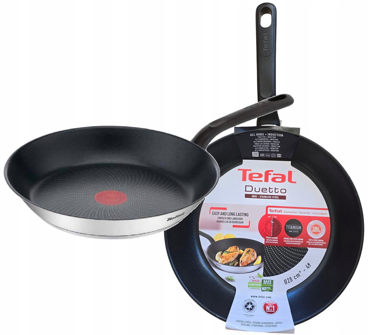 Tefal Duetto RVS koekenpan ~ 28 cm