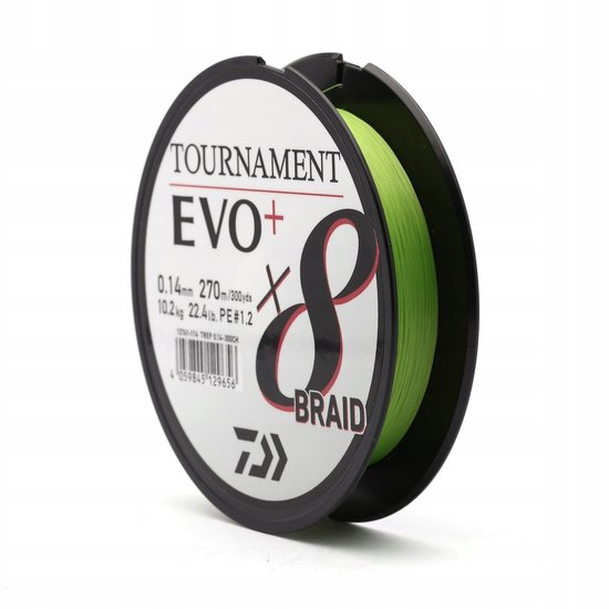 Daiwa Tournament 8X EVO+ Gevlochten Lijn 270m 0.16mm van Daiwa — afbeelding 2