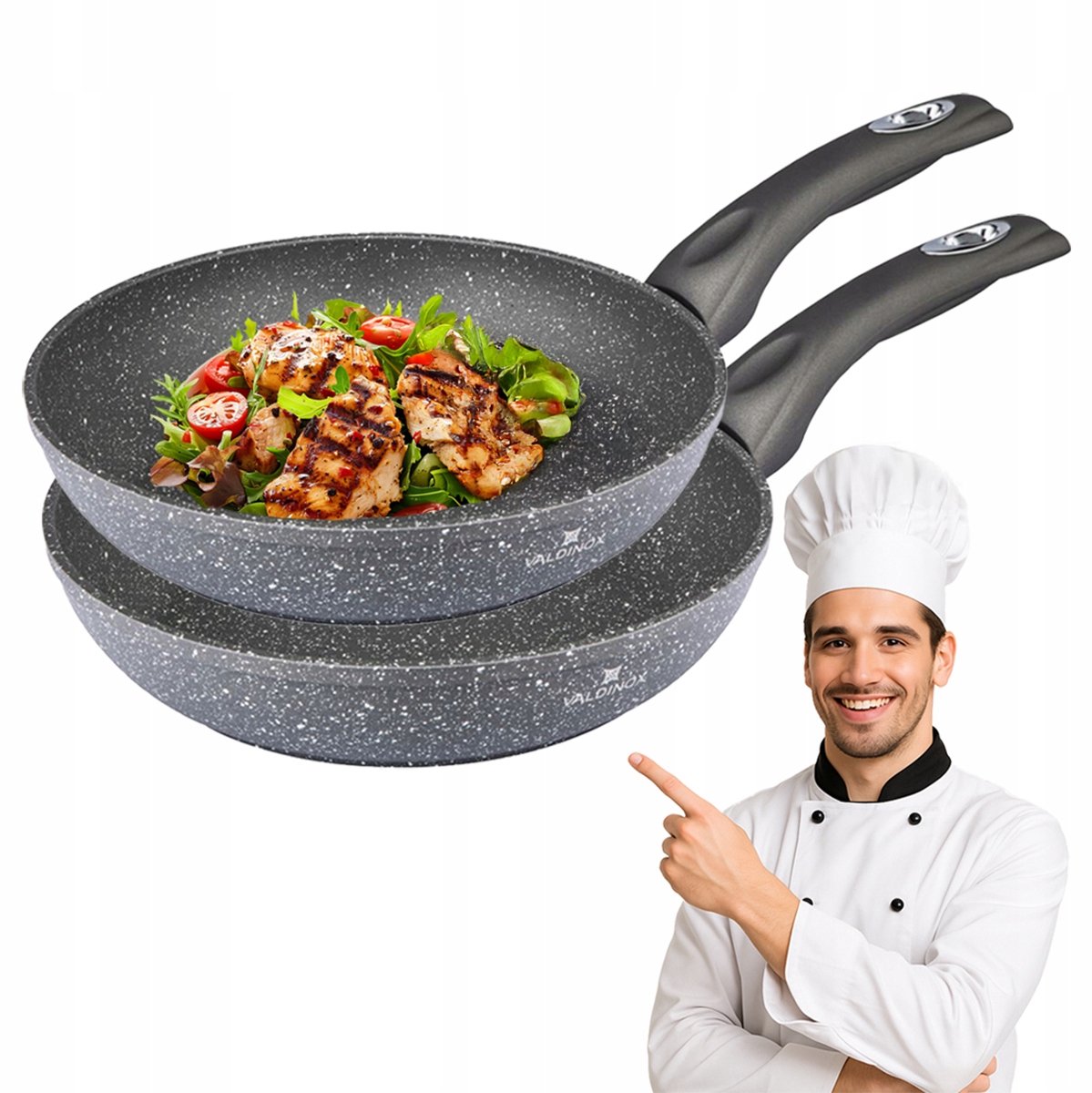 Valdinox Rock Pannenset met Antiaanbaklaag - 20/24 cm