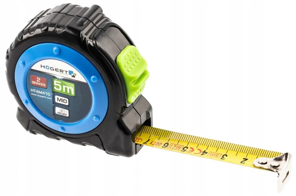 HOGERT Meetlint 5m 19mm Staal - Precisie en duurzaamheid