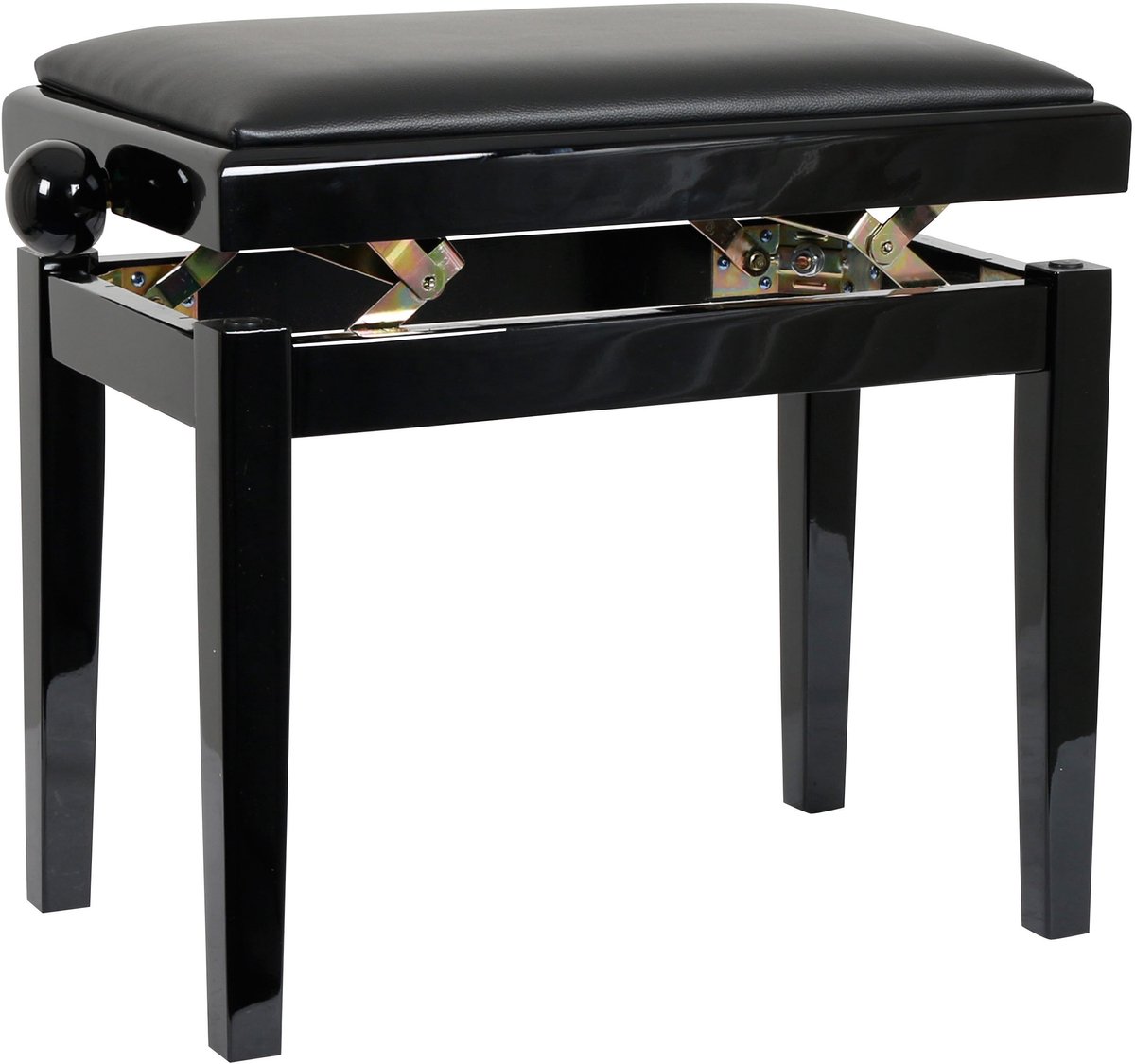 Innox PB 40BK pianobank gloss zwart, zwart leer