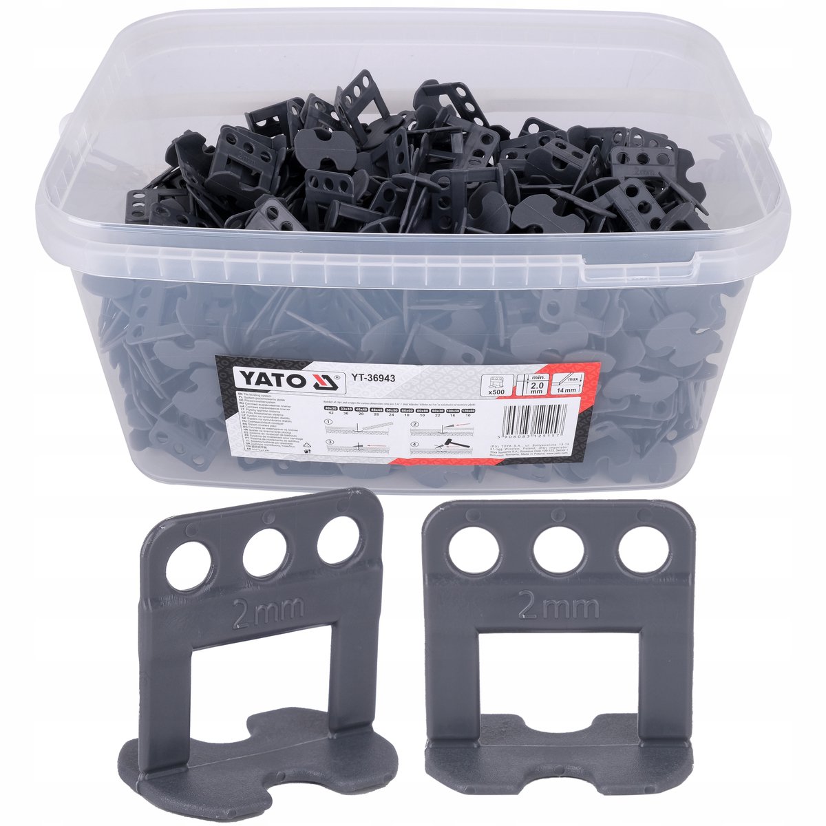 YATO Tegel Leveling Clips Systeem 2mm - 500 Stuks