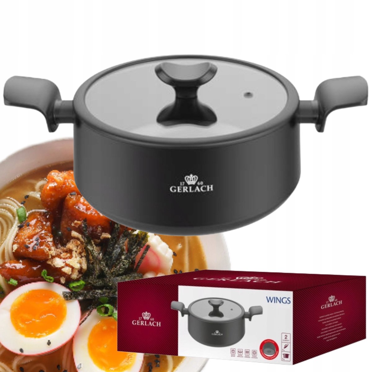 Gerlach Wings Aluminium Pan 1.4L 16cm met Keramische Coating & Deksel