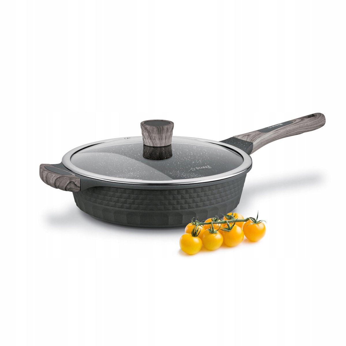 Starke Pro Diep Koekenpan met Marmeren Coating & Deksel - 28 cm