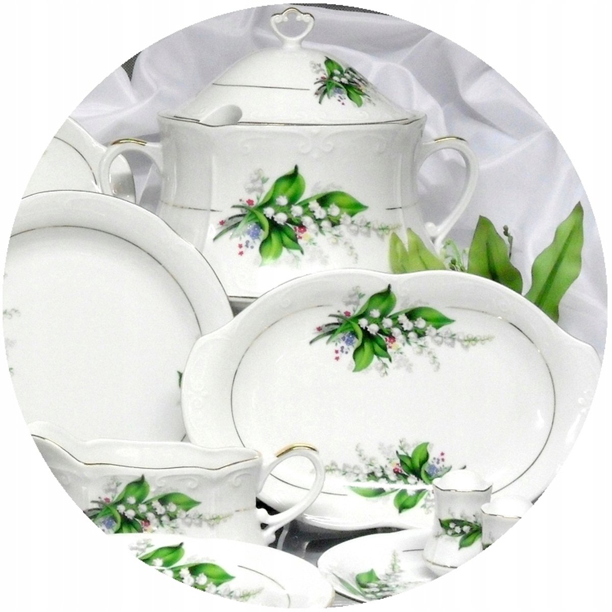 Kamélia Servies 27 Delig Porselein voor 6 Personen - Decoratie 080