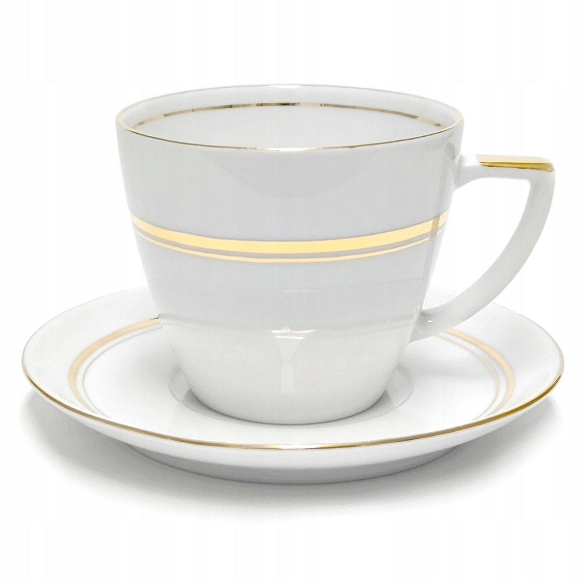 Malcer Koffieservies 12-delig voor 6 personen, Wit met Gouden Rand