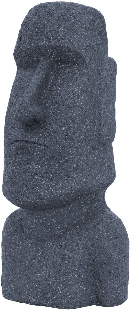 Paaseiland hoofd beeldje 37x26x78 cm grijs gemaakt van kunsthars polyresin