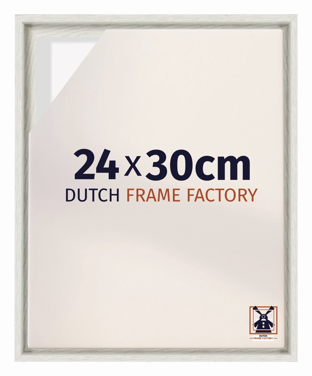 Dutch Frame Factory Baklijst 24x30 cm - White Wash - Geschikt voor Canvasdoek - MDF Baklijst Lausanne