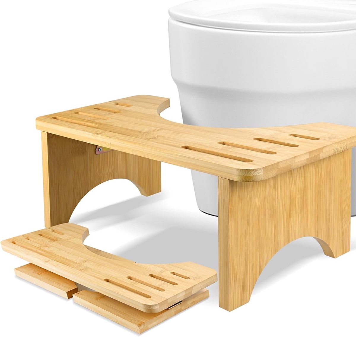 Ergonomische Bamboe Toiletkruk - Opvouwbare Badkamer Kruk voor Optimale Darmgezondheid