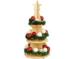 Lomera Kerst Etagere - Houten Etagere - Hout - Kerstdecoratie - Houten Kerstdecoratie - Decoratieve Etagere - Kersttafel Decoratie - Houten Kerststandaard - Houten Kerstboom