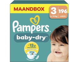 Pampers - Baby Dry - Maat 3 - Maandbox - 196 stuks - 6/10KG
