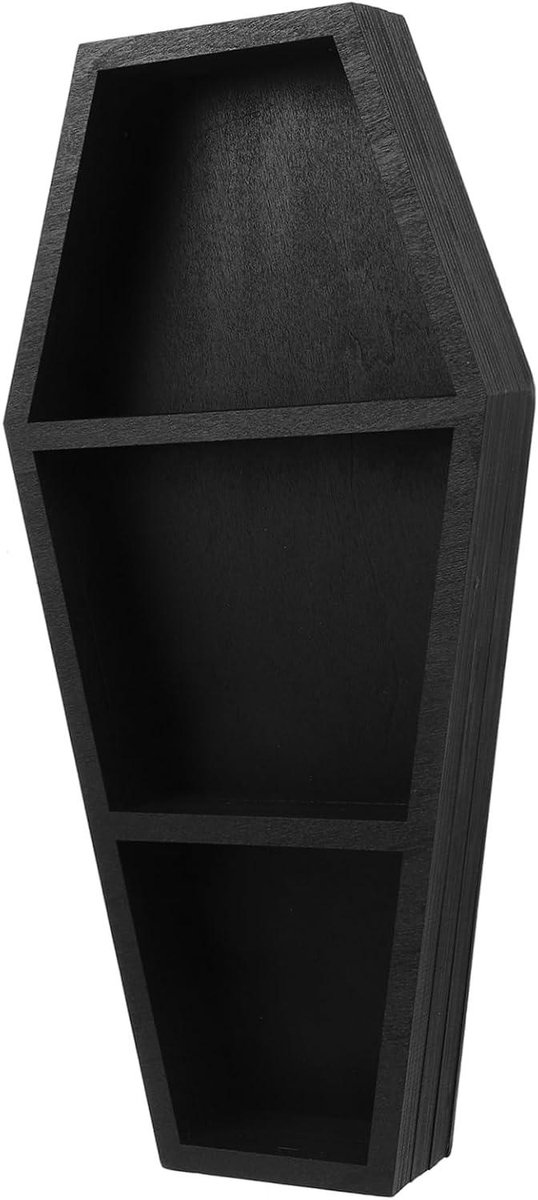 Allecto plus - Houten Gothic Sargrek met plank voor slaapkamer en Halloween-decoratie