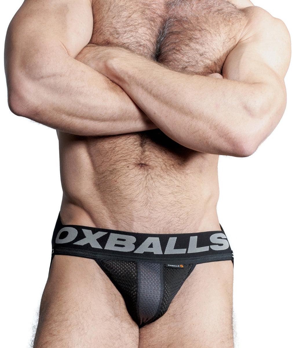 Oxjok Airmesh - Upthrust Slider Semi-Transparante Jockstrap - Tar Black M