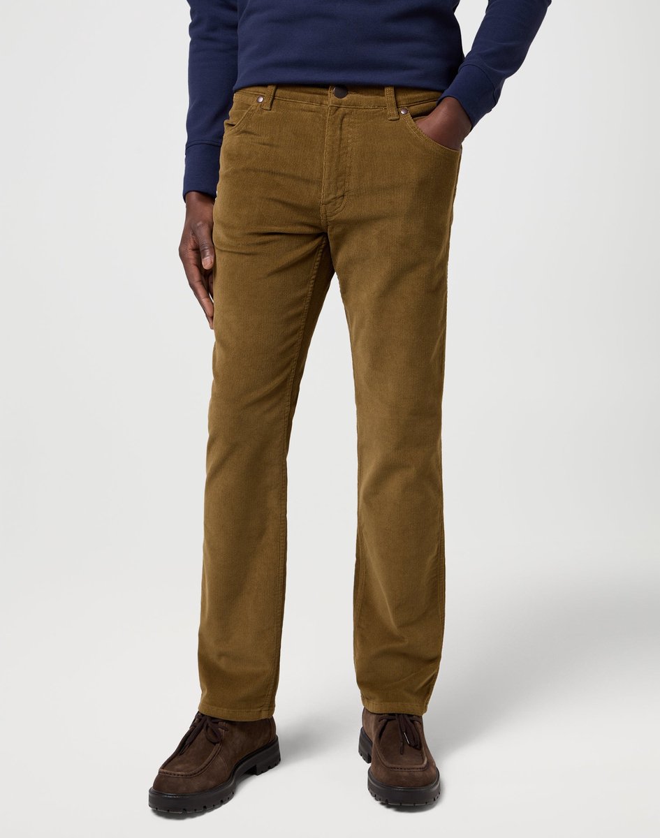 Wrangler Greensboro Heren Regular-fit Corduroy Kangaroo Groen