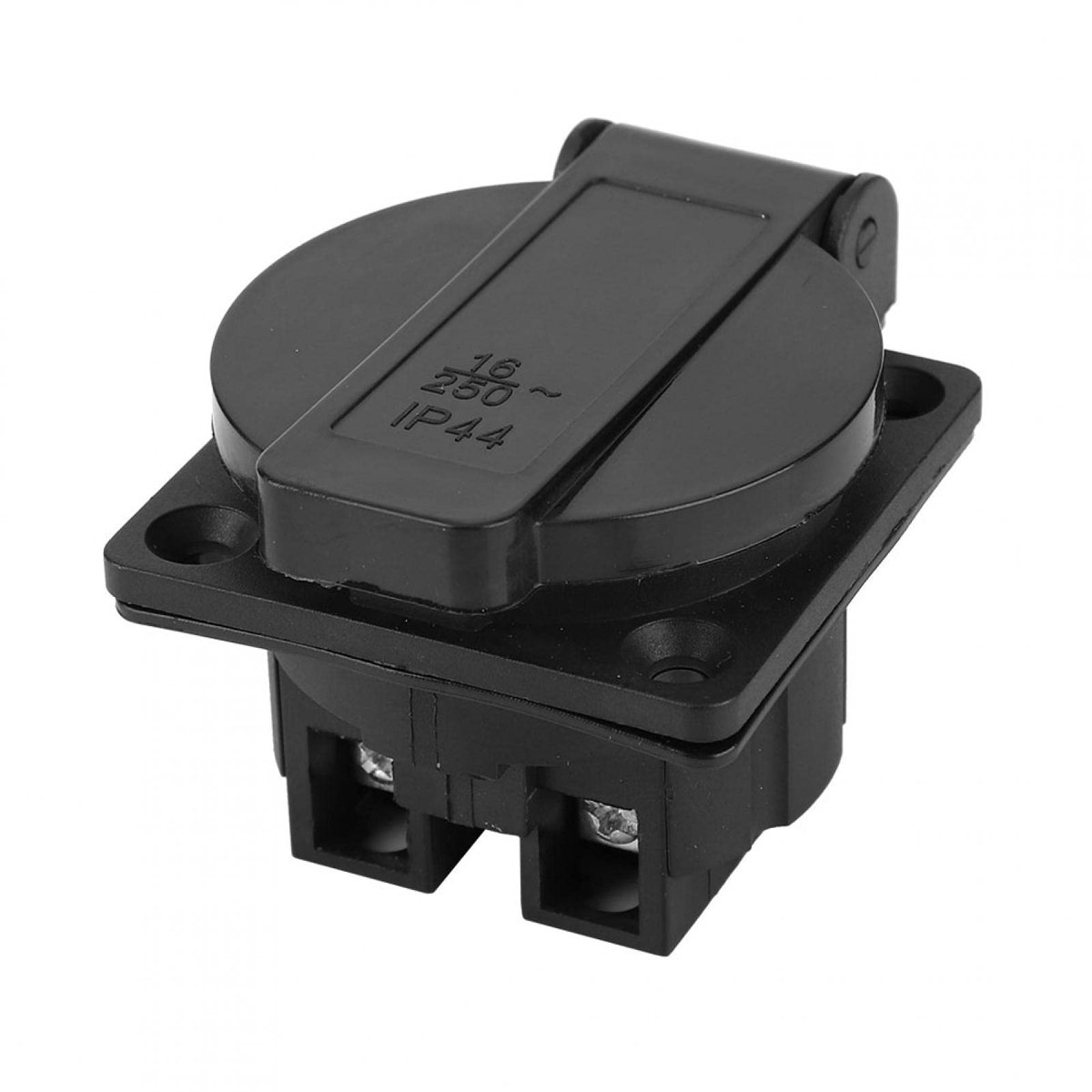 Zwart industrieel waterdicht stopcontact in Duitse stijl voor generator 250V 16A