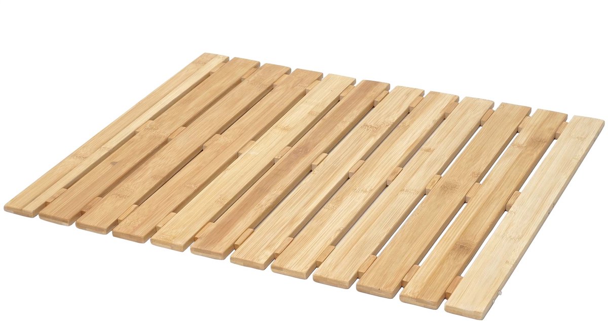 Badmat MCW-E73, Douchemat Badmat, Bamboe antislip, 60x50cm