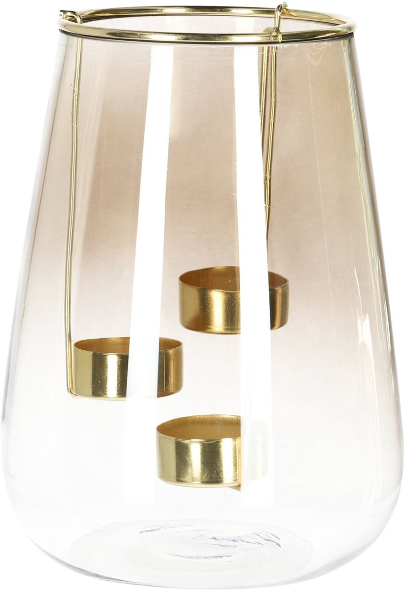 Homla Lantaarn - GALIA - glas goud - 15x20 cm - ALL 980361