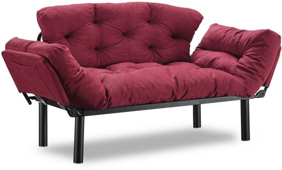Asir - Bankbed - Slaapbank - 2-Zitplaatsen - Kastanjebruin - Compact Ontwerp – Comfortabele Zitplaatsen – Stijlvol
