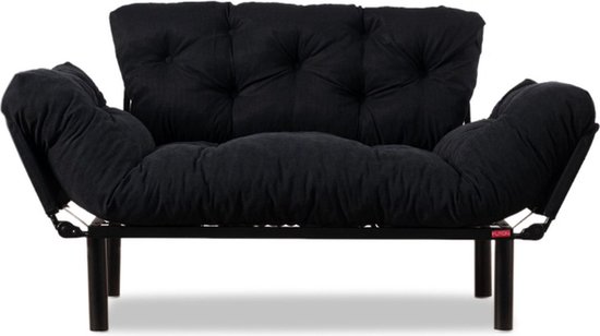 Asir - 2-zits slaapbank – zwart