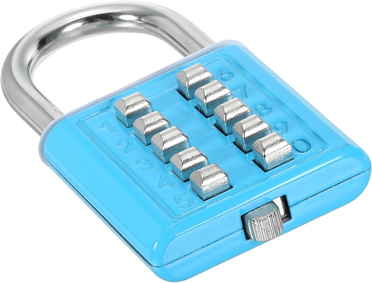 Digitale combinatie hangslot met 10 cijfers en 5 posities voor veiligheid in locker en gereedschapskist