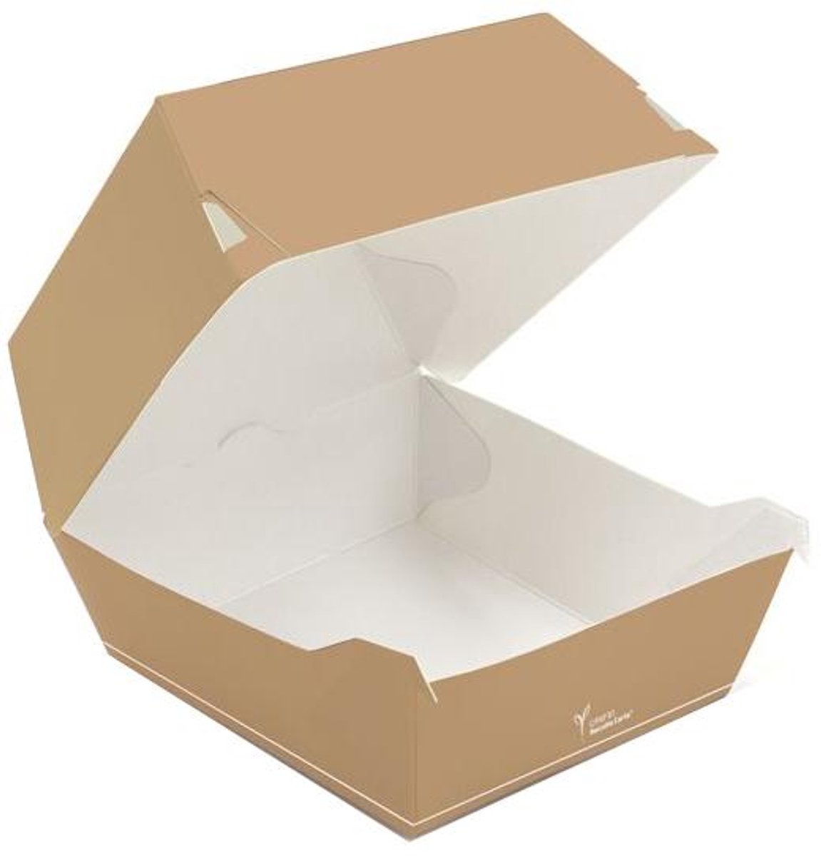NATURE Star burgerbox karton met klapdeksel 150x150x85mm