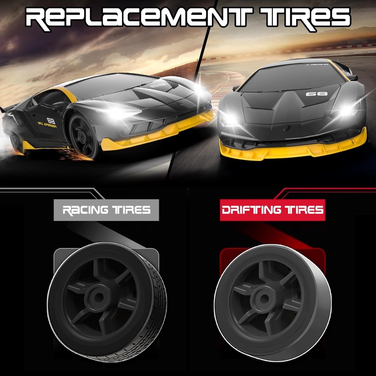 PolkaHome RC Drift Auto 1:24 – Afstandsbestuurbare RC Auto – 4WD – 2 Accu’s – 20 km/h — afbeelding 12