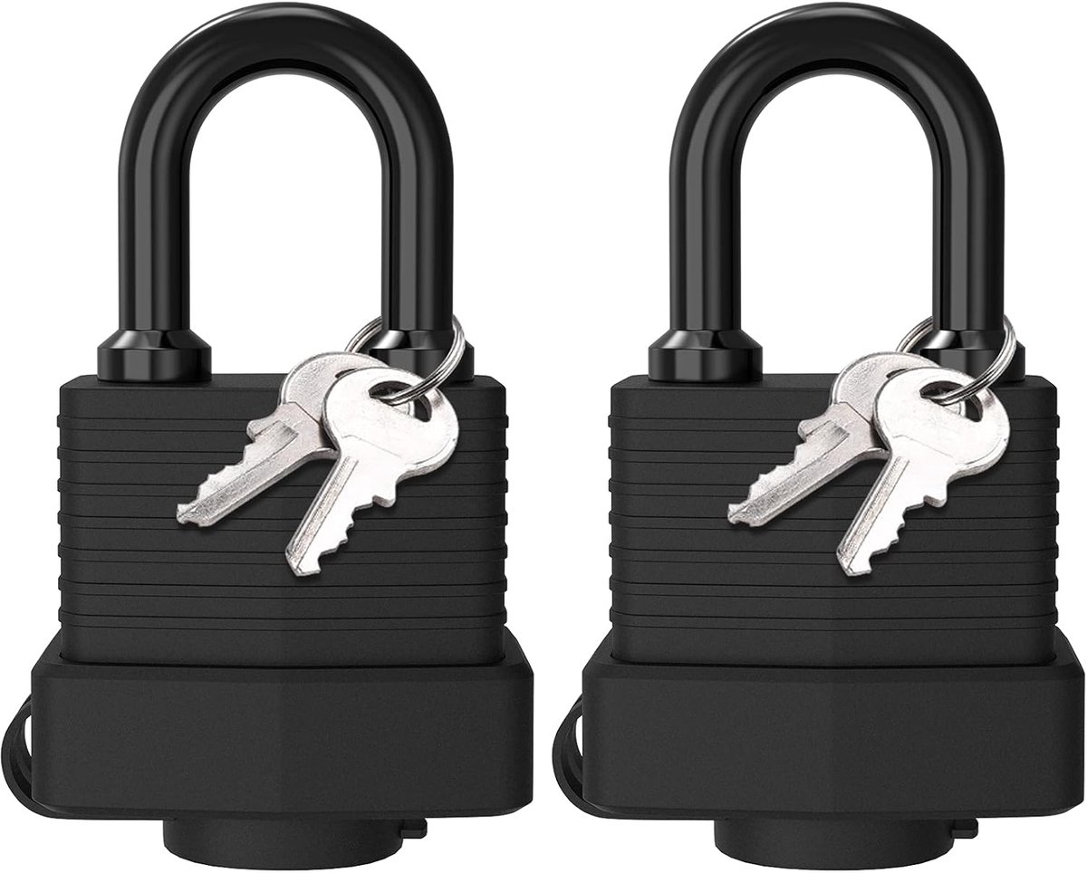 Weerbestendig Hangslot - 2 Stuks Gelamineerd Slijtvast en Duurzaam voor Buitenshuis
