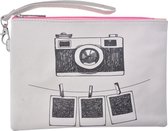 Melady Toilettas Dames 22x15 cm Wit Kunststof Rechthoek Camera Make Up Tasje Make-Up Etui