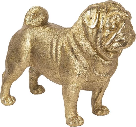 Neuken Citaat Herhaal Clayre & Eef Decoratie Beeld Hond 43*20*35 cm Goudkleurig Kunststof  Decoratief Figuur... | bol.com