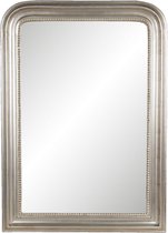 Clayre & Eef Wandspiegel 76*3*106 cm Zilverkleurig Hout Rechthoek Grote Spiegel Muur Spiegel Wand Spiegel