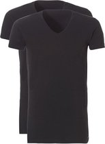 Ten Cate - Heren 2-Pack V-Hals Long T-Shirts Zwart - M