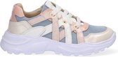 Braqeez 421281-596 Meisjes Lage Sneakers - Roze/Blauw - Leer - Veters