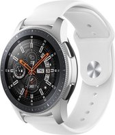 Siliconen Smartwatch bandje - Geschikt voor  Samsung Galaxy Watch sport band 46mm - wit - Horlogeband / Polsband / Armband
