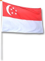 Vlag Singapore 150X225 cm.