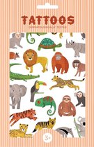 Petit Monkey Tattoos jungle dieren - 2 vellen - Dieren - Plaktattoo -