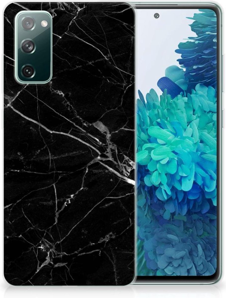 Samsung Galaxy S20 FE TPU Siliconen Hoesje Marmer Zwart - Origineel Cadeau Vader