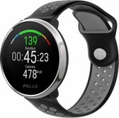 Siliconen Smartwatch bandje - Geschikt voor  Polar Ignite sport band - zwart/grijs - Horlogeband / Polsband / Armband