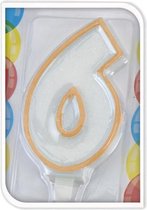 Free And Easy Verjaardagskaars 6 Jaar 17,5 Cm Wax Oranje